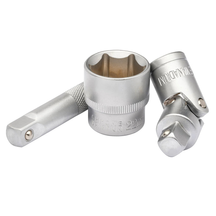 Draper HI-TORQ® Metric Socket and Bit Set, 1/4" and 3/8" Sq. Dr. (48 Piece)