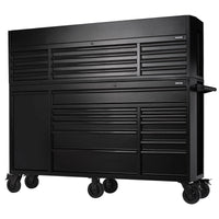 Draper BUNKER 25 Drawer Combined Roller Cabinet and Tool Chest, 72", Black