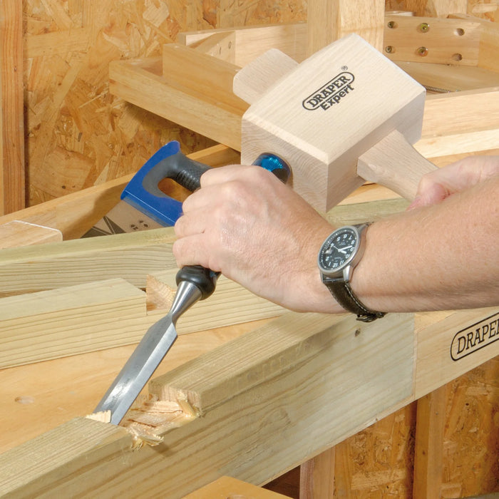 Draper Expert Soft Grip 'Pound Thru' Bevel Edge Wood Chisel, 25 x 140mm - DEPTWD