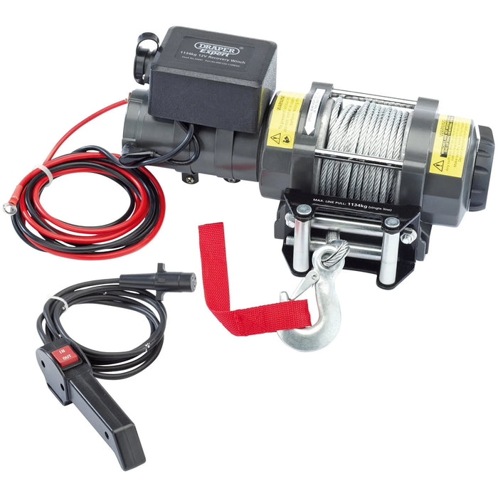 Draper Expert 12V Recovery Winch, 1134kg - RW/12V-1134KGS