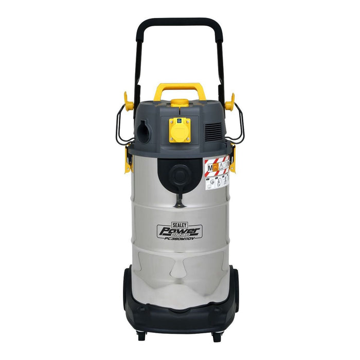 Sealey Vacuum Cleaner Industrial Dust-Free Wet/Dry 38L 1100W/110V Stainless Stee Sealey - Town Tools 