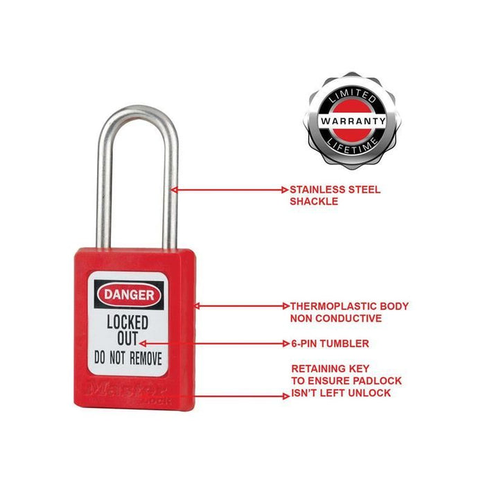Master Lock Lockout Padlock – 35mm Body & 4.76mm Stainless Steel Shackle Master Lock - Town Tools