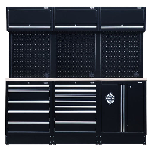 Draper BUNKER Modular Storage Combo with Stainless Steel Worktop (14 Piece) Draper - Town Tools 