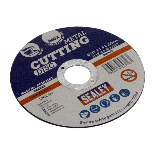 Sealey Cutting Disc115 x 1.6mm22mm Bore PTC/115CT Sealey - Town Tools 