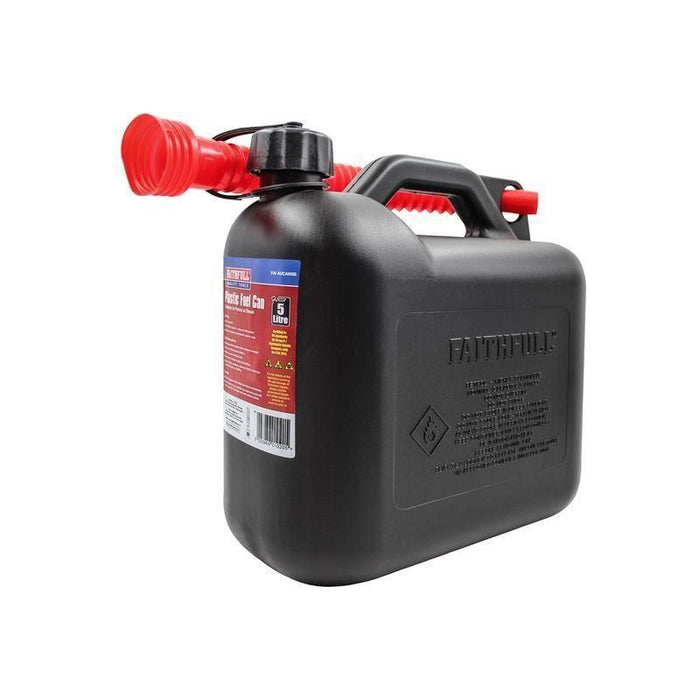Faithfull Plastic Fuel Can Black 5 litre Faithfull - Town Tools