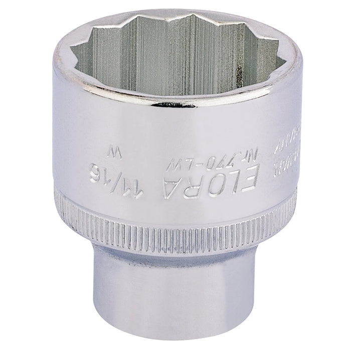 Elora Whitworth Bi-Hexagon Socket, 1/2" Sq. Dr., 11/16" - 770-LW 11/16