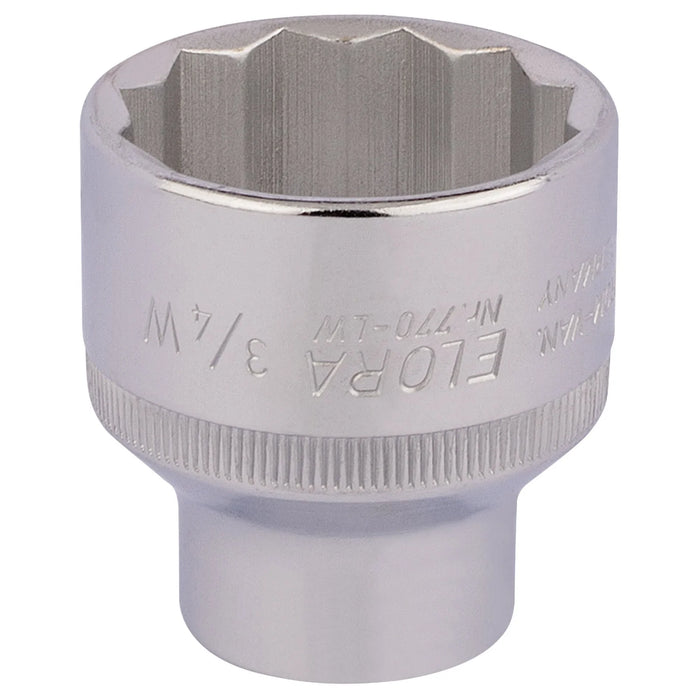 Elora Whitworth Bi-Hexagon Socket, 1/2" Sq. Dr., 3/4" - 770-LW 3/4