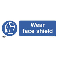 Sealey Mandatory Safety Sign Wear Face Shield Rigid Plastic Pack of 10