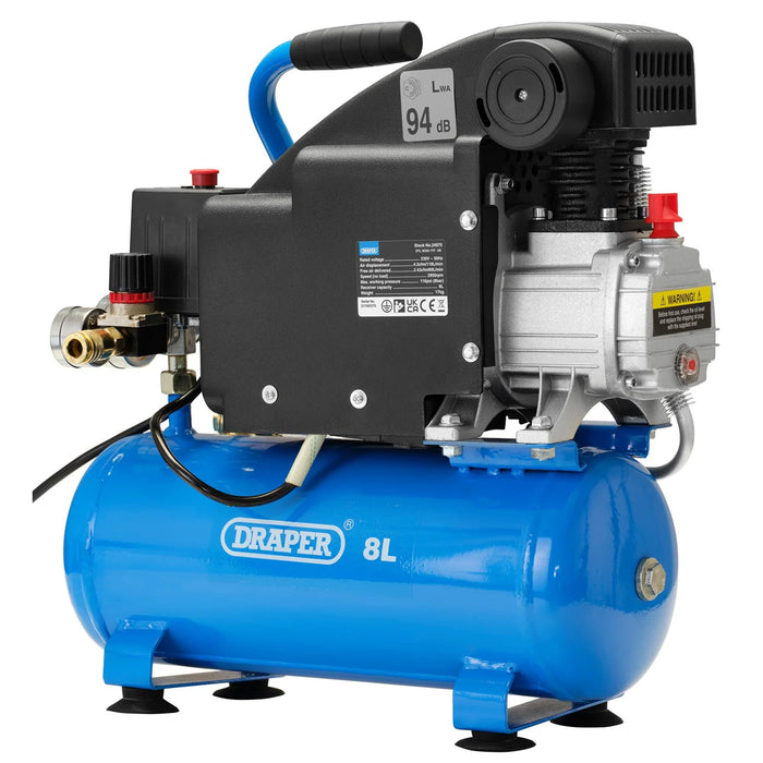 Draper 8L Direct Drive Air Compressor, 0.75kW/1.1hp - DA8/118