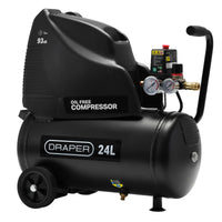 Draper 230V 24L Direct Drive Oil-Free Air Compressor, 1.1kW/1.5hp - DA25/169