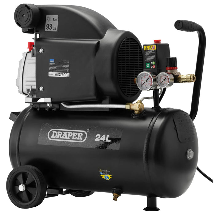 Draper 230V 24L Direct Drive Air Compressor, 1.5kW/2hp - DA25/207