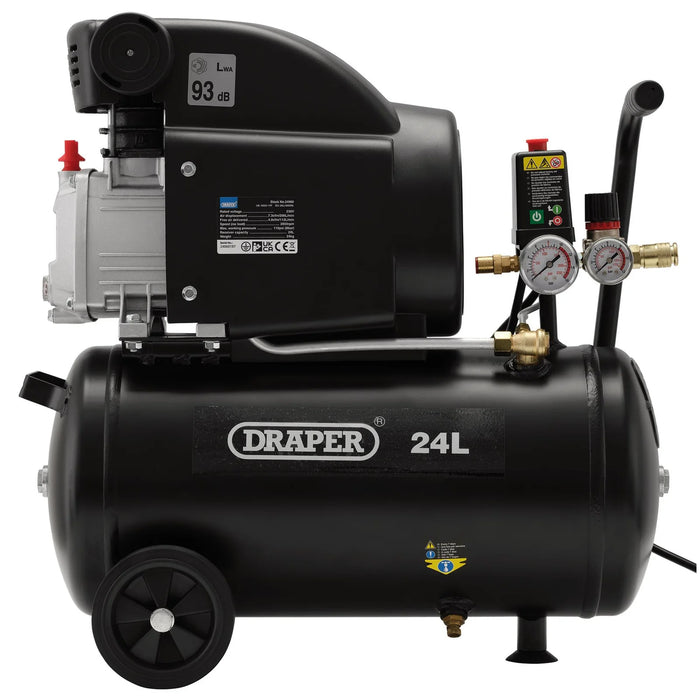 Draper 230V 24L Direct Drive Air Compressor, 1.5kW/2hp - DA25/207