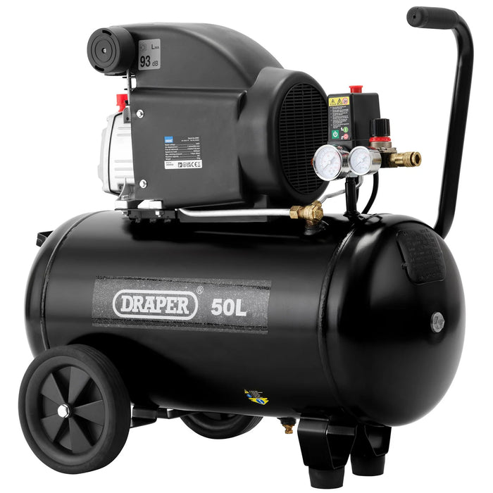 Draper 230V 50L Direct Drive Air Compressor, 1.5kW/2HP - DA50/207