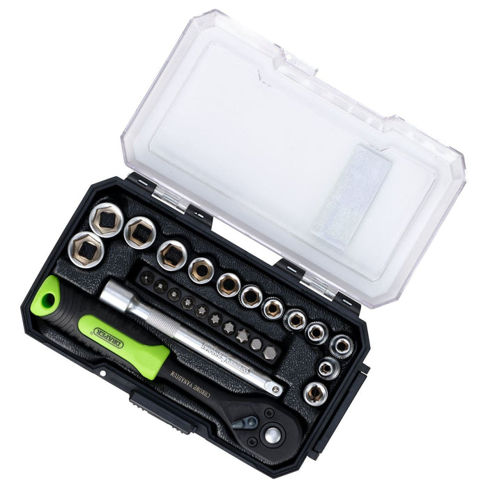 Draper Draper HI-TORQ Metric Socket and Bit Set, 1/4" Sq. Dr. (25 Piece) Draper - Town Tools