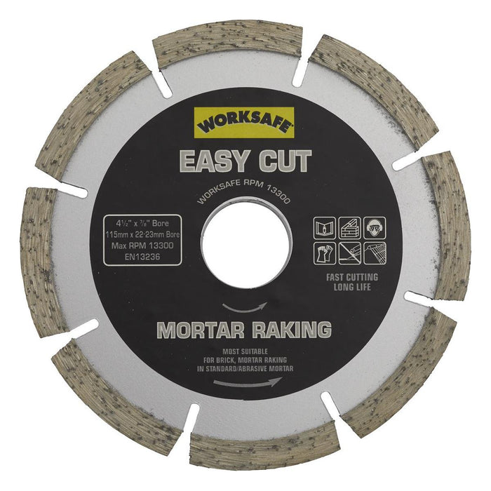 Sealey Easy Cut Diamond Blade115 x22mm Mortar Raker WDEC1156MR Sealey - Town Tools 