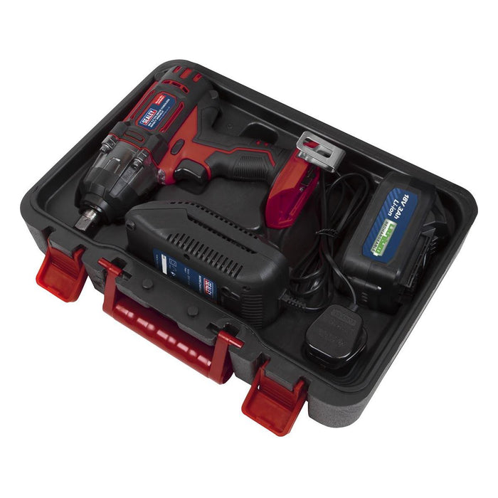 Sealey Cordless Impact Wrench 18V 3Ah Lithium-ion 1/2"Sq Drive CP400LI Sealey - Town Tools