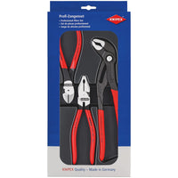KNIPEX 00 20 10 Power Set, 1x 02 01 180, 1x 87 01 250, 1x 74 01 160 - 00 20 10