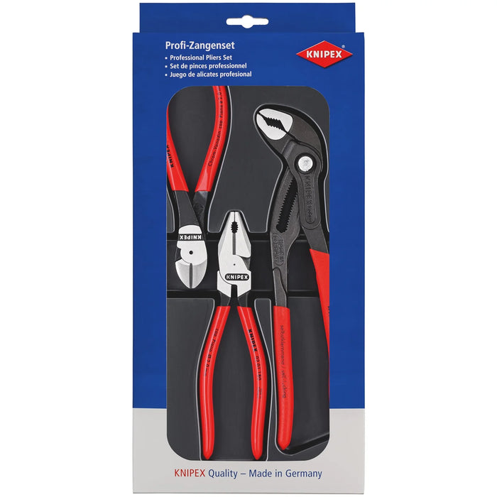 KNIPEX 00 20 10 Power Set, 1x 02 01 180, 1x 87 01 250, 1x 74 01 160 - 00 20 10
