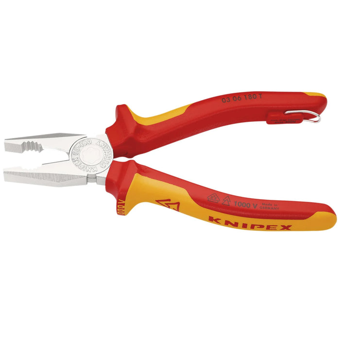 KNIPEX 03 06 180 T BK Combination Pliers, 180mm - 03 06 180 T BK