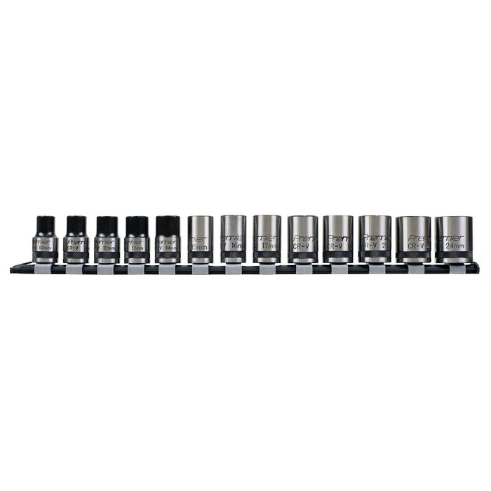 Sealey Premier Black Premier Black Lock-On Socket Set 1/2"Sq Drive 13pc AK2742B Sealey Premier Black - Town Tools 
