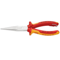 KNIPEX 26 16 200 T BK Snipe Nose Side Cutting Pliers, 200mm - 26 16 200 T BK