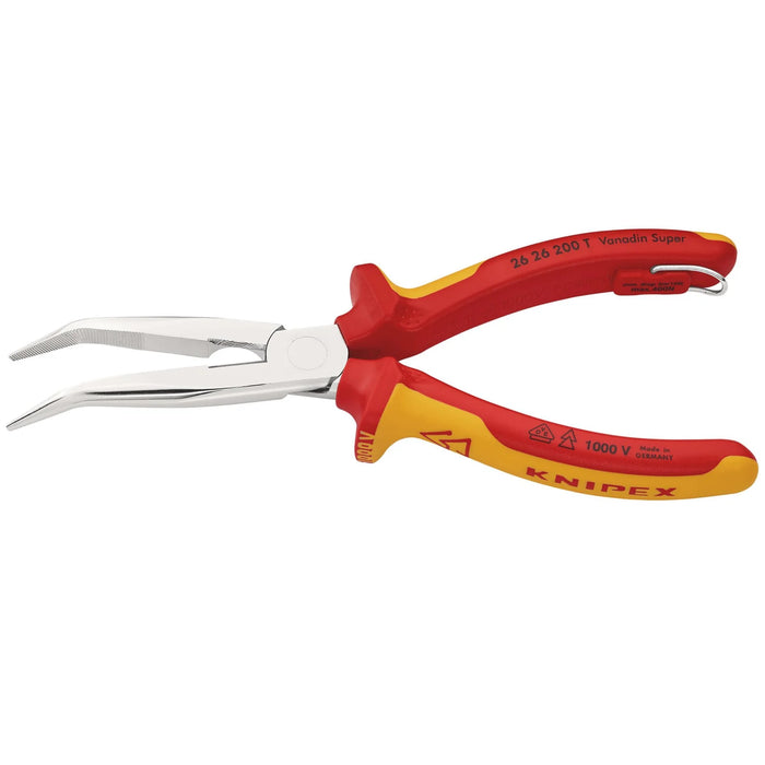 KNIPEX 26 26 200 T BK Snipe Nose Side Cutting Pliers, 200mm - 26 26 200 T BK