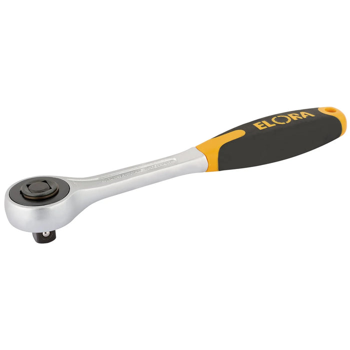 Elora Push Through Soft Grip Reversible Ratchet, 1/2" Sq. Dr., 200mm - 770-L1ZI