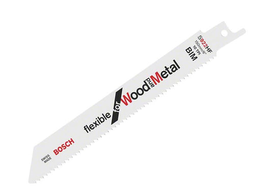 Bosch Powertool Accessories S 922 HF Flexible for Wood & Metal Blade 150mm 10 TPI Pack of 5 Bosch Powertool Accessories - Town Tools