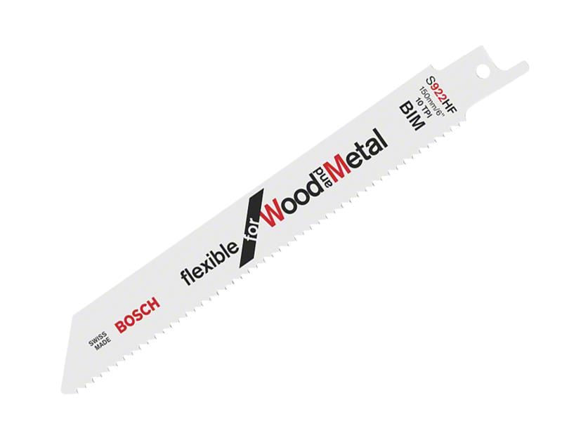 Bosch Powertool Accessories S 922 HF Flexible for Wood & Metal Blade 150mm 10 TPI Pack of 5 Bosch Powertool Accessories - Town Tools