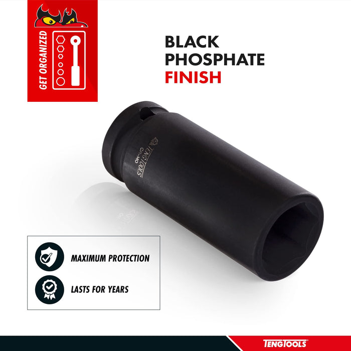 Teng Tools 1/2" Deep Impact Socket DIN Metric 35mm Teng Tools - Town Tools 