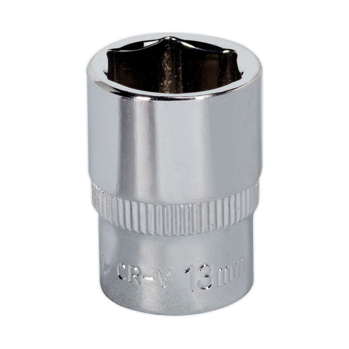 Sealey WallDrive Socket 13mm 1/4"Sq Drive Fully Polished SP1413 Sealey - Town Tools 