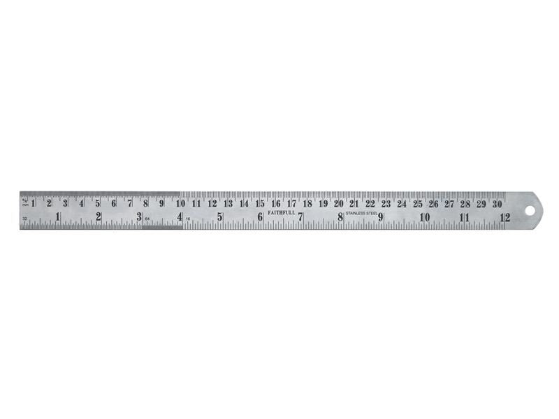 Faithfull Steel Rule 300mm / 12in x 25mm Faithfull - Town Tools