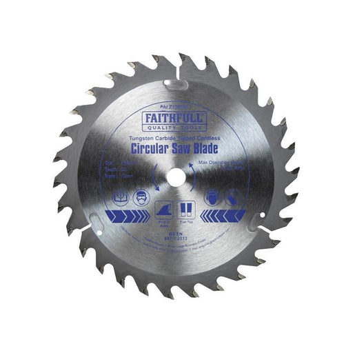 Faithfull TCT Cordless Trimsaw Blade 136 x 10mm x 30T POS Faithfull - Town Tools