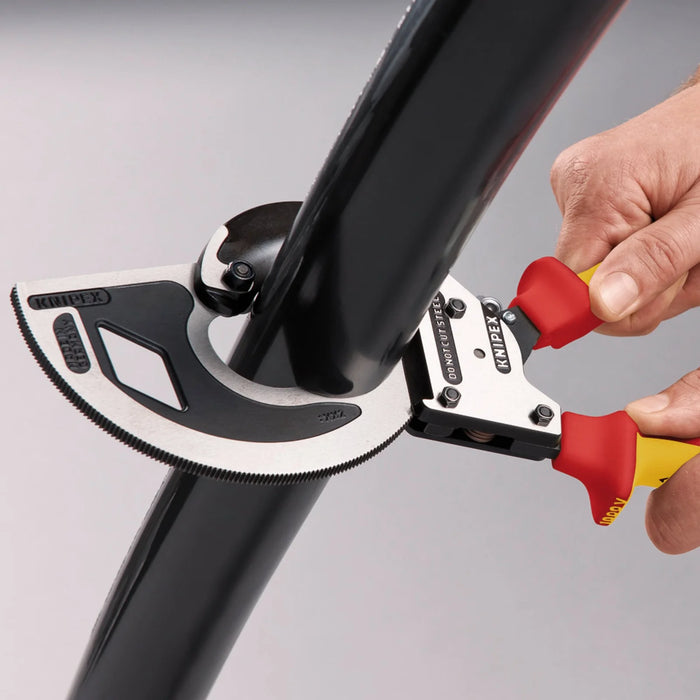 KNIPEX 95 36 320 Cable Cutter (ratchet principle, 3-stage) insulated with