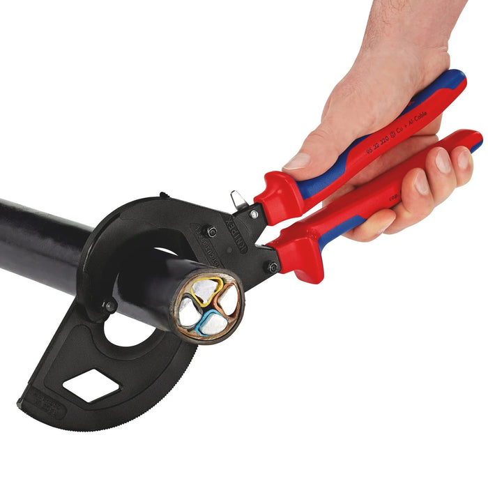 KNIPEX 95 32 320 Cable Cutter, Ratchet Principle, 3-Stage, 320mm - 95 32 320