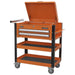 Sealey Heavy-Duty Mobile Tool & Parts Trolley 2 Drawers & Lockable Top Orange Sealey - Town Tools 