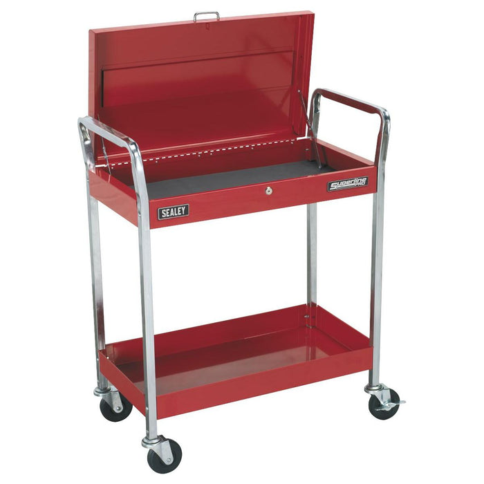 Sealey Trolley 2-Level Heavy-Duty with Lockable Top CX104 Sealey - Town Tools 