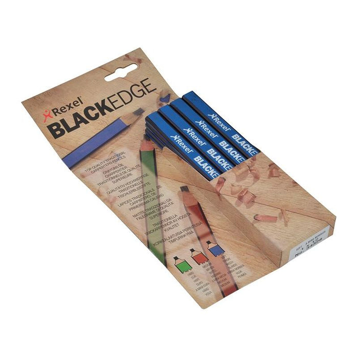 Blackedge Carpenter's Pencils - Blue / Soft (Card 12) Blackedge - Town Tools