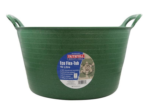 Faithfull Eco Flex Tub 15 litre - Recycled Green Faithfull - Town Tools