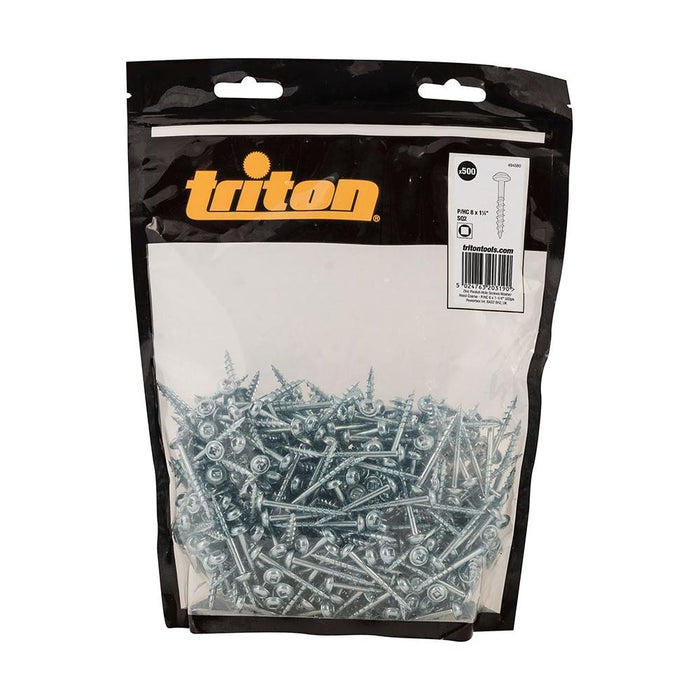 Triton Zinc Pocket-Hole Screws Washer Head Coarse P/HC 8 x 1-1/4" 500pk Triton - Town Tools 