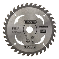 Draper TCT Cordless Construction Circular Saw Blade for Wood &