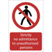 Draper No Admittance' Prohibition Sign, 400 x 600mm 72936 Draper - Town Tools 