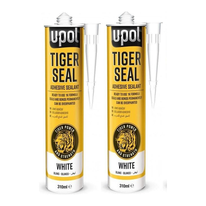 2x Upol Tiger Seal White 310ml Polyurethane Adhesive Sealant TIG/BW New U-POL UPOL - Town Tools 