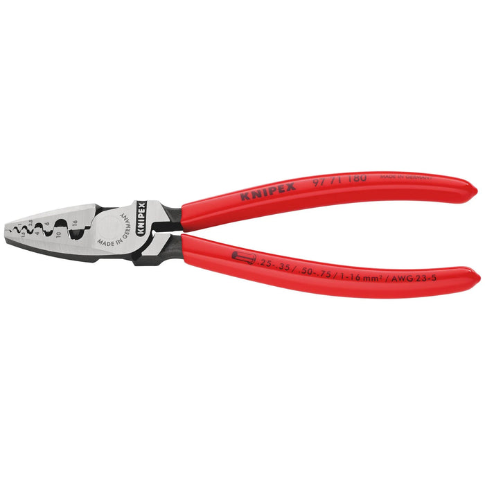 KNIPEX 97 71 180 SB Crimping Pliers for Wire Ferrules, 180mm - 97 71 180 SB