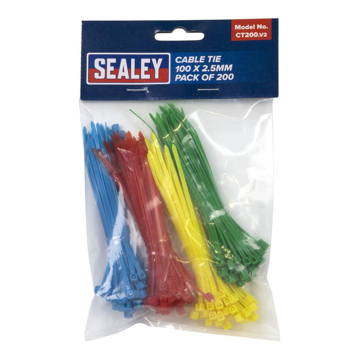 Sealey Cable Tie 100 x 2.5mm Pack of 200 CT200 Sealey - Town Tools 