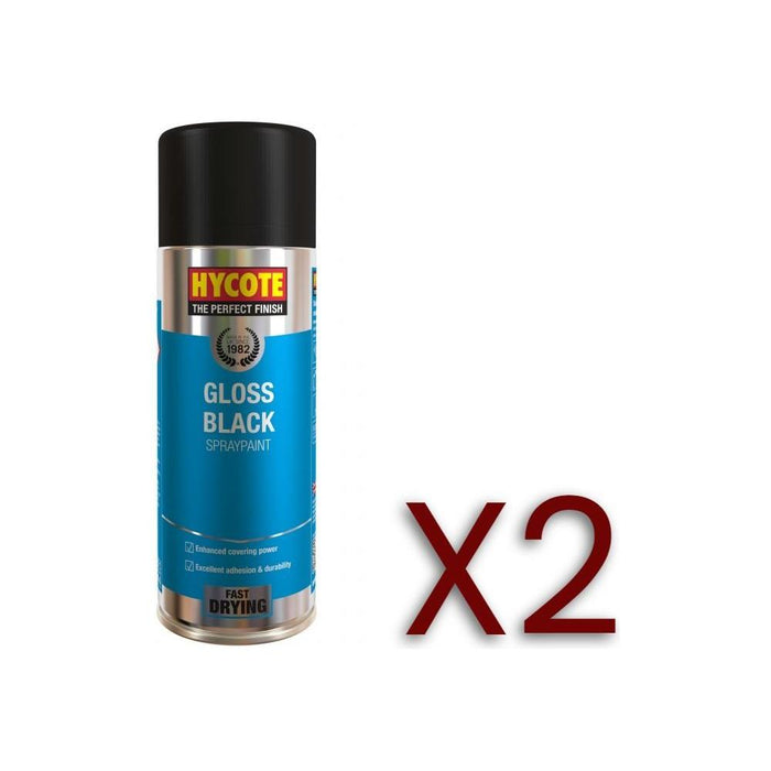 2x Hycote XUK0272 Gloss Black 400ml C/O Hycote - Town Tools 