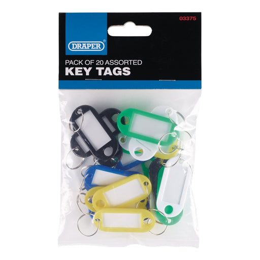 Draper Assorted Key Tags (Pack of 20) 03375 Draper - Town Tools 