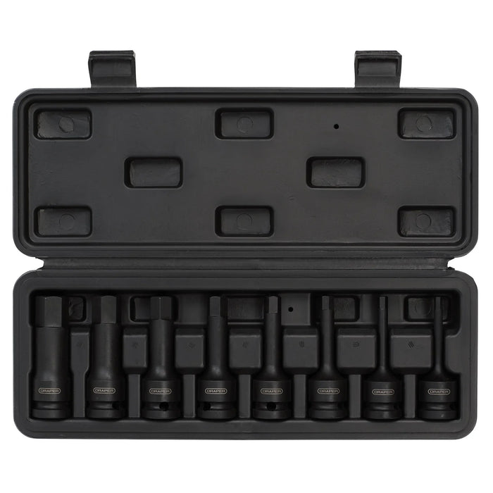 Draper Expert Impact Hex. Socket Bit Set, 1/2" Sq. Dr. (8 Piece) - 410/8/HEX/A
