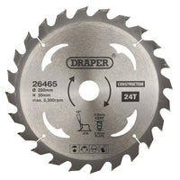 Draper TCT Construction Circular Saw Blade, 250 x 30mm, 24T - SBC6