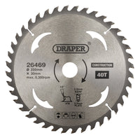 Draper TCT Construction Circular Saw Blade, 250 x 30mm, 40T - SBC7